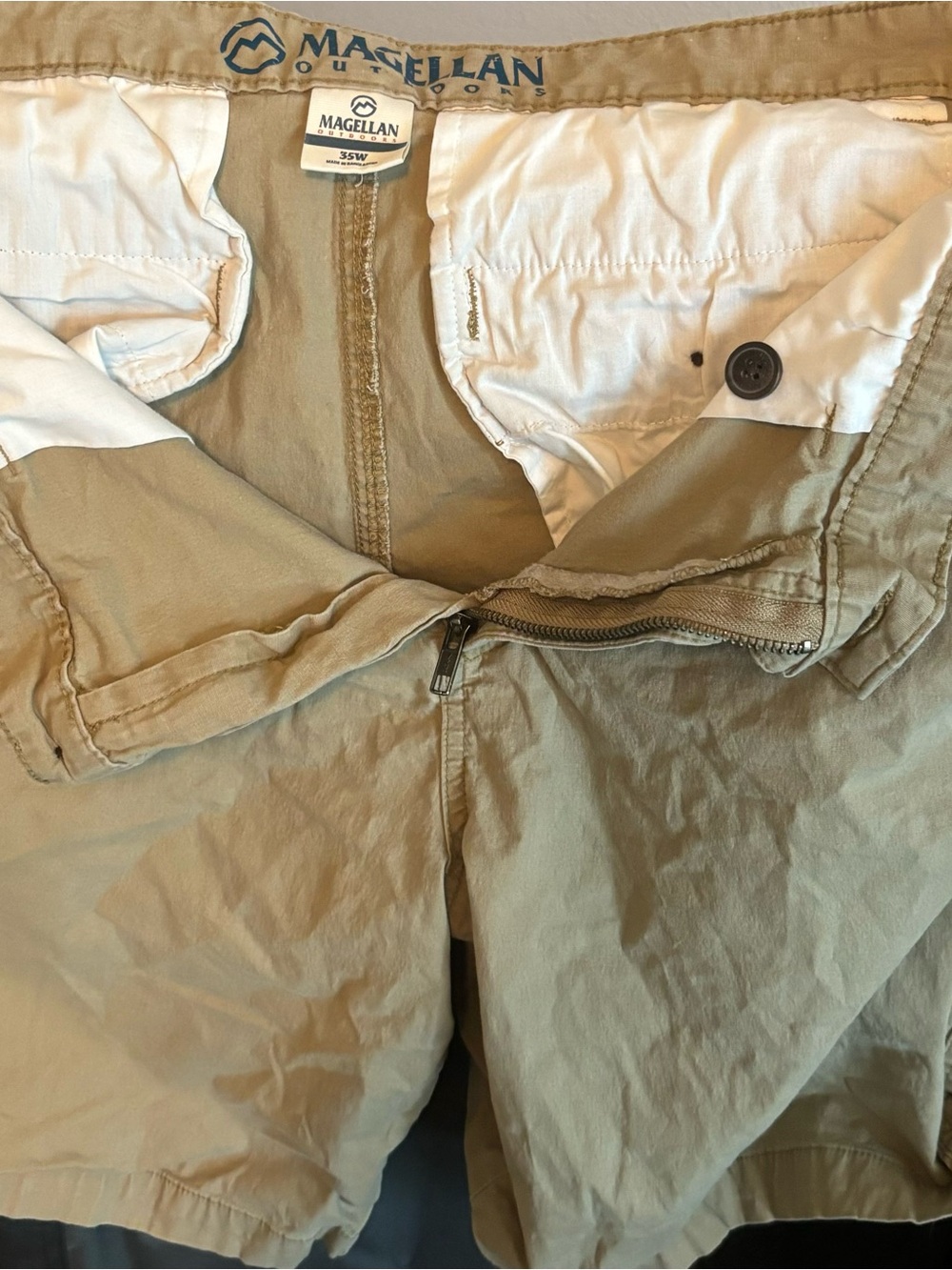 Magellan Outdoors Men's Khaki Shorts - Beige/Tan, 35 waist